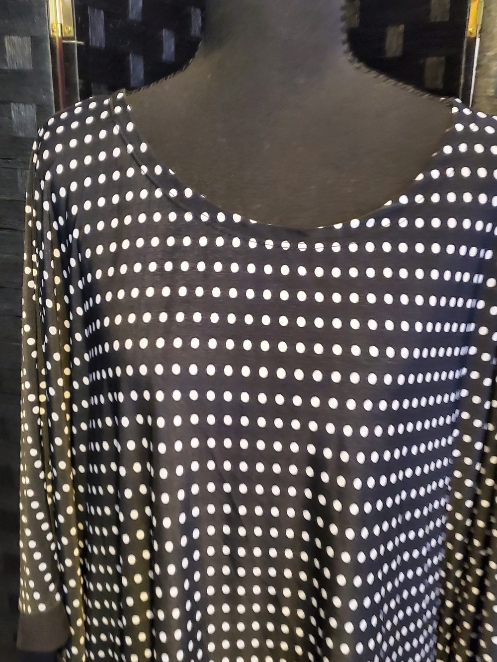 Black & White Polka Dot Scoop-Neck Tunic